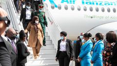 Tanzanian President Samia Suluhu arrives in Kenya