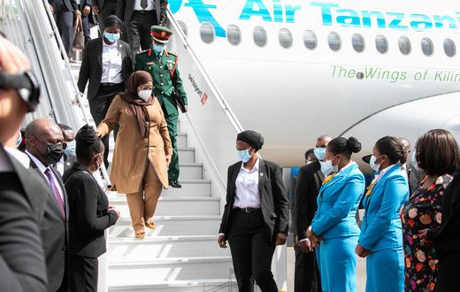 Tanzanian President Samia Suluhu arrives in Kenya