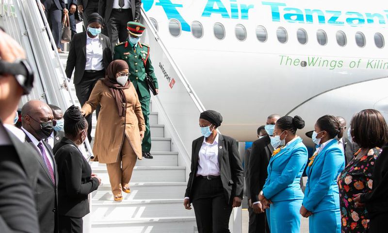 Tanzanian President Samia Suluhu arrives in Kenya