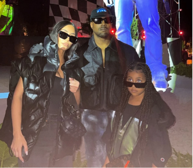 KimYe with daughter North West at Virgil Abloh’s final show for Louis Vuitton in Miami. [PageSix]