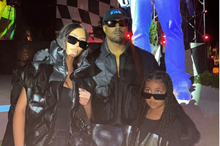 KimYe with daughter North West at Virgil Abloh’s final show for Louis Vuitton in Miami. [PageSix]