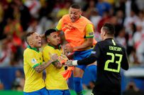 Brazilian-Football-Players-in-Premier-League- (Left-right): Raphinha (Leeds), Gabriel Jesus (Manchester City), Richarlison (Everton), Ederson (Manchester City)