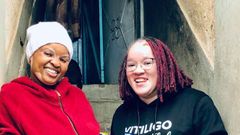 Vitiligo Ambassador Wangui Njee with Ex Machachari actress Clara Wamaitha popularly known as Cindy or Mama Stella