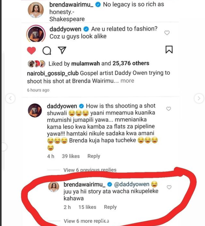 Daddy Owen and Brenda Wairimu