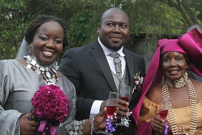 Orie Rogo Manduli during the wedding of her Elizabeth Rogo