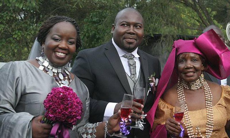 Orie Rogo Manduli during the wedding of her Elizabeth Rogo