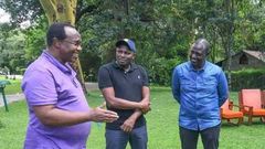 Economist David Ndii with Kikuyu MP Kimani Ichung'wa and Deputy President William Ruto