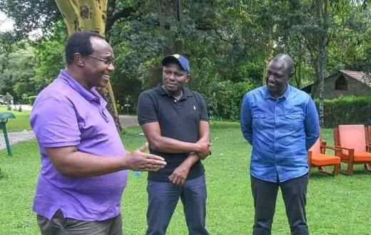 Economist David Ndii with Kikuyu MP Kimani Ichung'wa and Deputy President William Ruto