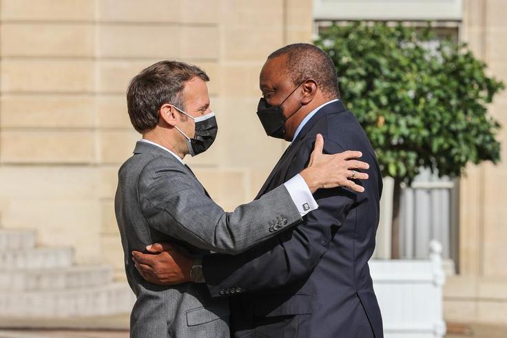 President Uhuru Kenyatta and French President Emmanuel Macron