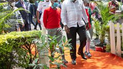 Uhuru in Westlands Primary for Virtual meeting with UK Prime Minister