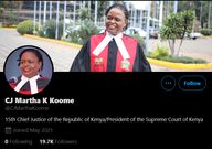 Official Twitter handle for CJ Martha Koome