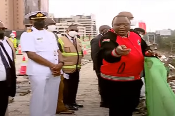 Presidet Uhuru Kenyatta inspecting the Nairobi Expressway and Uhuru Park