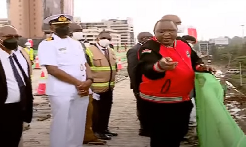Presidet Uhuru Kenyatta inspecting the Nairobi Expressway and Uhuru Park