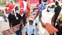 Raila dresses as santa to spread christmas cheer amongst kids