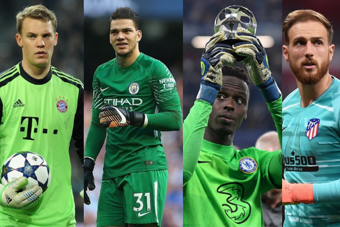 Manuel Neuer, Ederson Santana de Moraes, Edouard Mendy and Jan Oblak