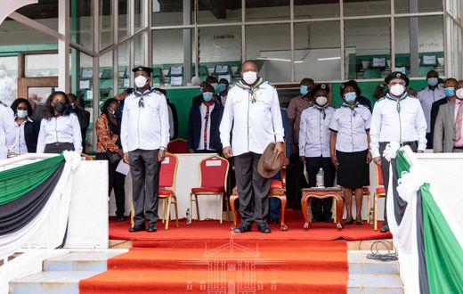 President Uhuru Kenyatta at the ASK Showground in Jamhuri, Nairobi County to preside over the official launch of 4-K Clubs in primary schools
