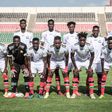 Kenya's players pose aheas of the FIFA World Cup 2022 qualifier football match between Kenya and Mali at Nyayo national stadium in Nairobi on October 10, 2021.  (Photo by YASUYOSHI CHIBA/AFP via Getty Images)