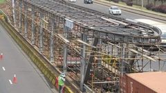 Construction of a BRT station along Thika Superhighway