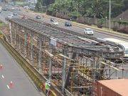 Construction of a BRT station along Thika Superhighway