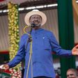 Former Prime Minister Raila Odinga during the 2021 Mashujaa Day celebrations at the Wang'uru Stadium in Kirinyaga County