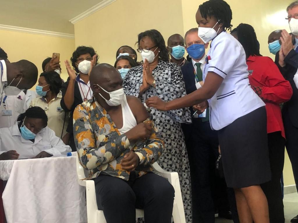 Dr Patrick Amoth becomes the first Kenyan to take Covid-19 Vaccine