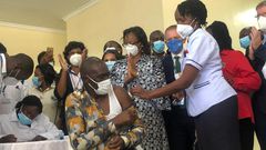 Dr Patrick Amoth becomes the first Kenyan to take Covid-19 Vaccine