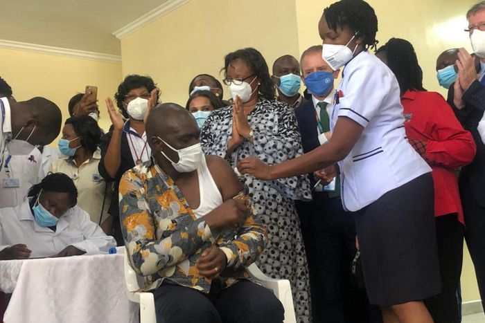Dr Patrick Amoth becomes the first Kenyan to take Covid-19 Vaccine