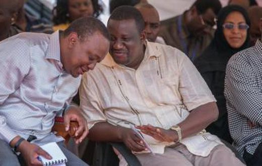 Kwale Governor Salim Mvurya with President Uhuru Kenyatta during a past event