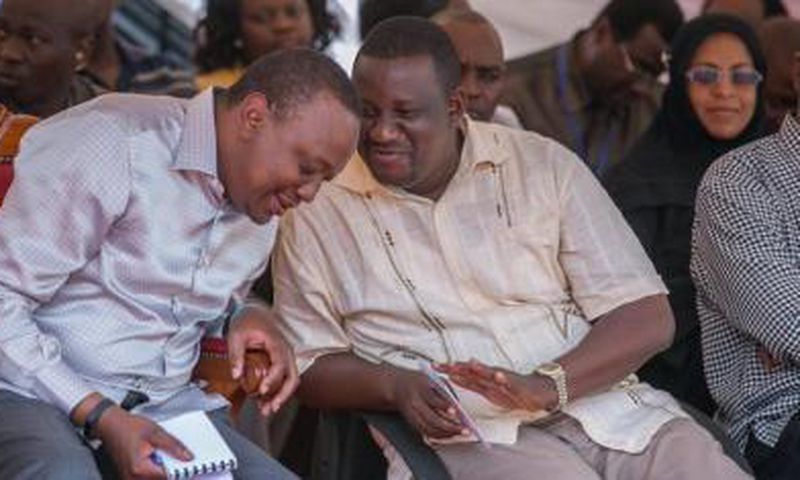 Kwale Governor Salim Mvurya with President Uhuru Kenyatta during a past event