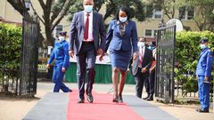 Justice Nduma Nderi arriving at the Supreme Court to be interviewed for the position of the Chief Justice.