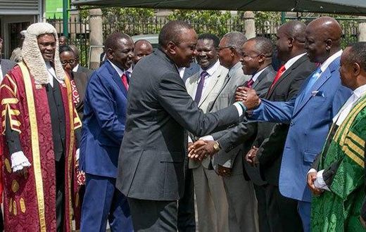 Gem MP Jakoyo Midiwo greeting President Uhuru Kenyatta. Midiwo has finally broken his silence over a Cabinet Secretary position allegedly offered to him by President Uhuru Kenyatta.