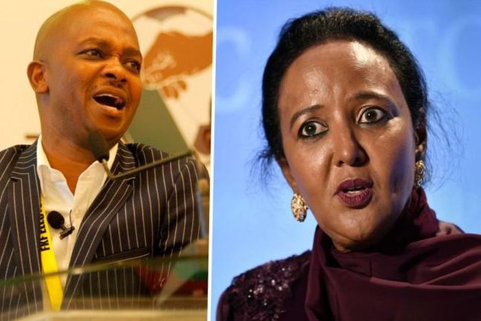 Sports CS Amina Mohammed (right) disbands FKF led by Nick Mwendwa (right). CS Mohammed went further to form a caretaker committee to run football.