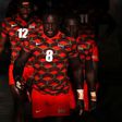 CHOFU, JAPAN - JULY 26: Team Kenya take to the field during the Men's Pool C Rugby Sevens match between South Africa and Kenya on day three of the Tokyo 2020 Olympic Games at Tokyo Stadium on July 26, 2021 in Chofu, Tokyo, Japan. (Photo by Dan Mullan/G...