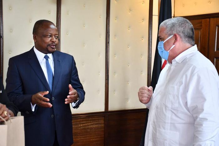 Health CS Mutahi Kagwe and Cuba Ambassador to Kenya, Ernesto Gómez Díaz