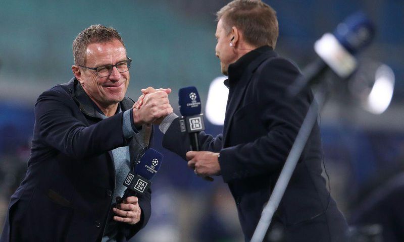 Ralf Rangnick (left) is Manchester United's new interim manager
