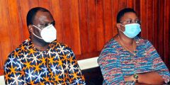 Malindi MP Aisha Jumwa (right) and her co-accused Geoffrey Otieno Okuto
