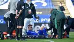 Leicester midfielder Harvey Barnes was injured against Arsenal