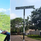 Embakasi East MP Babu Owino and a photo of the Francis Atwoli road sign
