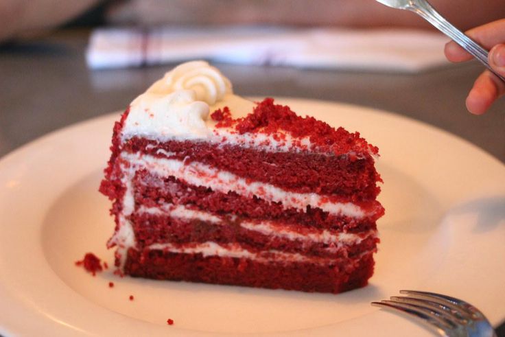 File image of a slice of Red Velvet Cake