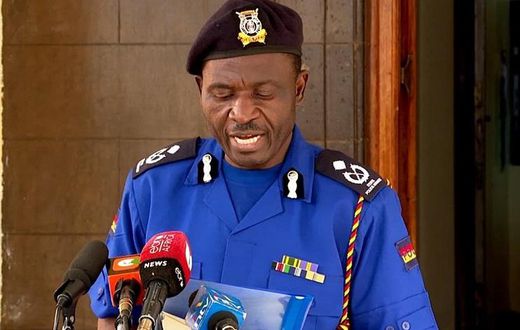 Police Spokesperson Bruno Shioso at the podium during a past press briefing