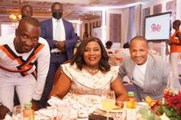 Embakasi MP Babu Owino (R) with Mama Ida Odinga (C) at Akothee Foundation's 1-year anniversary celebration
