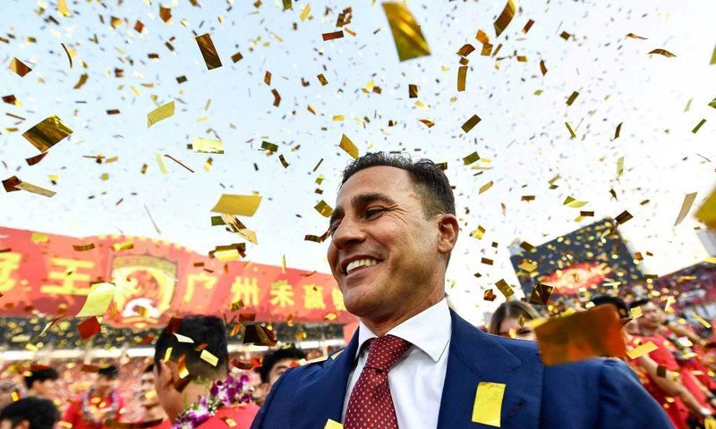 Fabio Cannavaro won the CSL title with Guangzhou in 2019