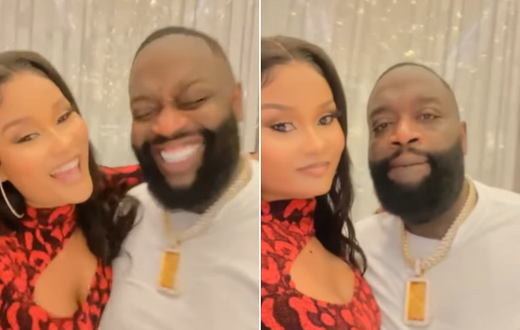 American rapper Rick Ross with Tanzanian model and Diamond Platnumz's baby mama, Hamisa Mobetto