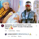 Harmonize’s surprise message to Ex-Lover Jacqueline Wolper after giving Birth (Screenshot)