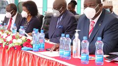 Education CS George Magoha when he announced the KCSE 2020 exam results