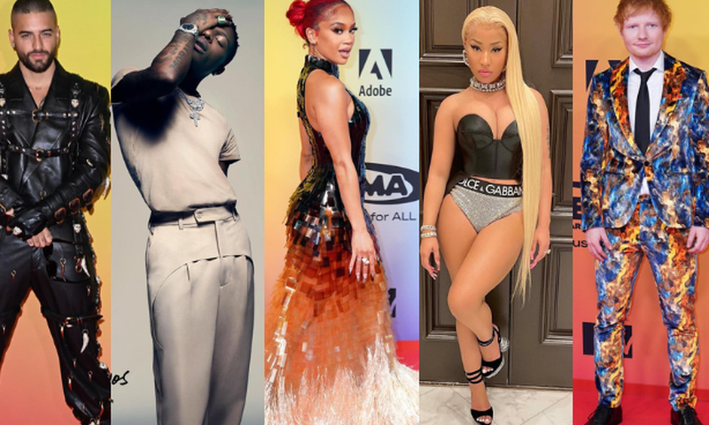 Maluma, Wizkid, Saweetie, Nicki Minaj and Ed Sheeran