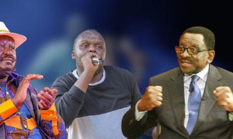 A collage of Raila Odinga, Mejja and James Orengo