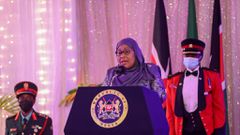 Tanzanian President Samia Suluhu at State House Nairobi