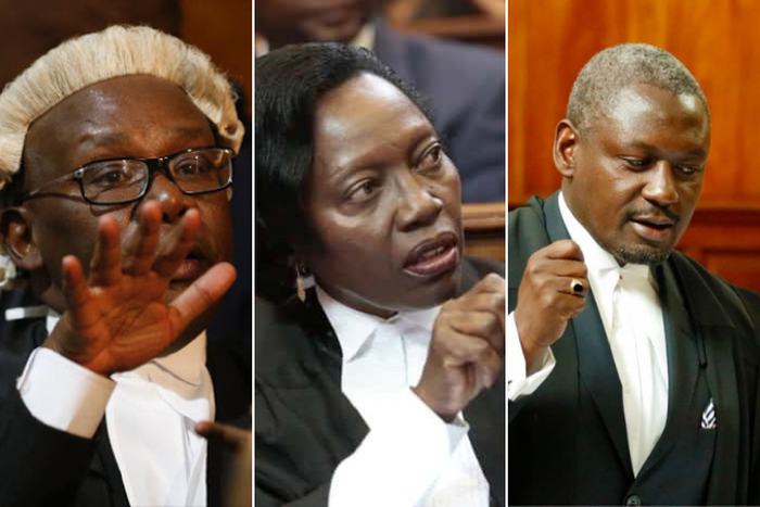 Former Attorney General Githu Muigai, Senior Counsel Martha Karua and Senior Counsel Otiende Amollo