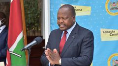 Health CS Mutahi Kagwe during a presser on March 17, 2021